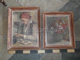 Grandmother and vase with flowers