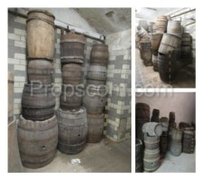 Large wooden barrels