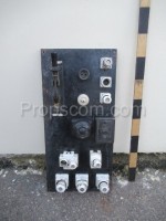 Electrical panel: fuses, circuit breakers, switches, etc.