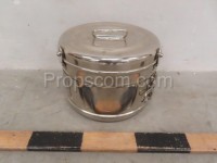 Stainless steel container for sterile material