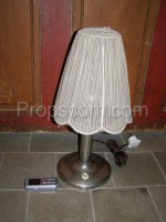 Table lamp chrome white fabric