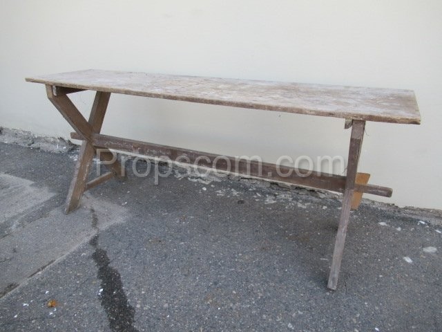 Wooden long table outdoor
