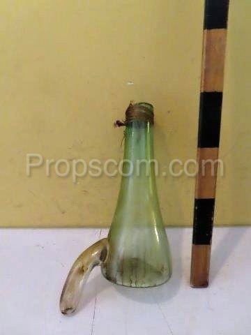 Green glass flask