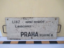 information sign: Linz - Prague main railway station