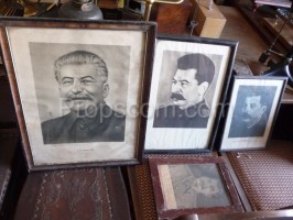 A set of photographs by Joseph Vissarionovich Stalin glazed in frames