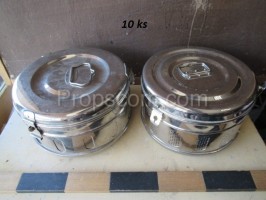 Stainless steel container for sterile material