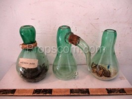 Green glass flask