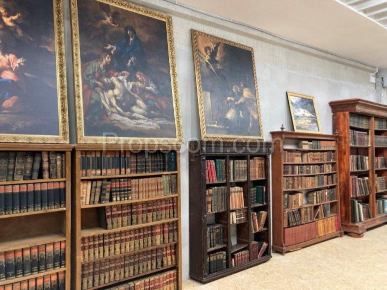 Shelves with books