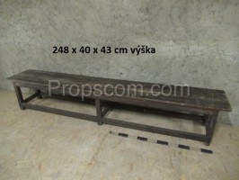 Wooden long brown bench