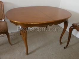 Stůl oválný starožitný dřevěný rozkládací
