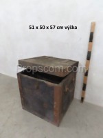 Wooden crate, chained