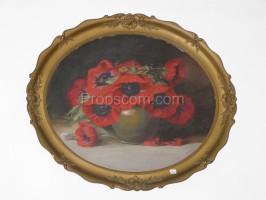 An image of a vase with poppies