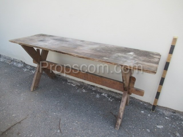 Wooden long table outdoor