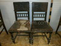 Leather wood chair