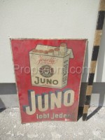 Advertising poster on board: Juno