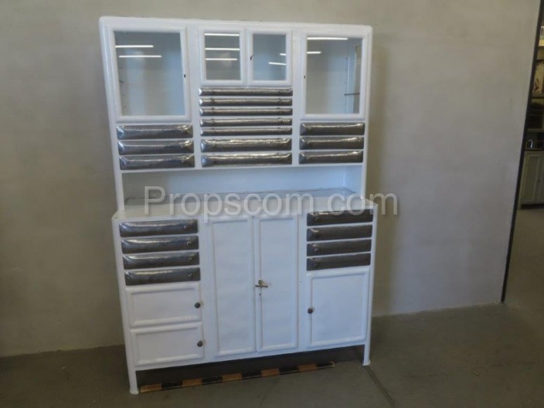 Glass cabinet with drawers