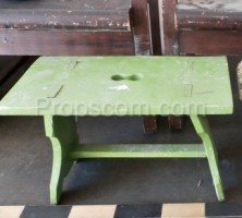 Wooden green stool