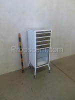 Glass cabinet with drawers
