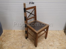 Leather wood chair