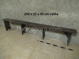 Wooden long brown bench