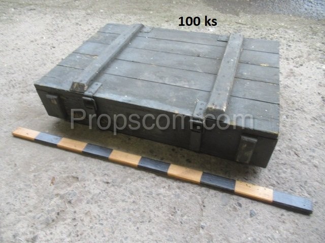 Wooden military box with metal hinges