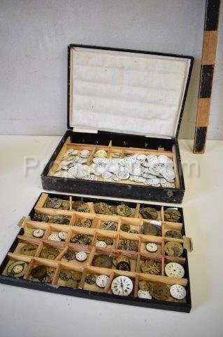 Box with parts for watchmakers