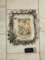 Jungfrau Maria, die Bild verziert