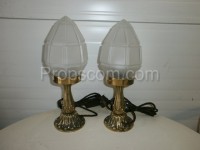 Tischlampe Messing Milchglas Kerzen