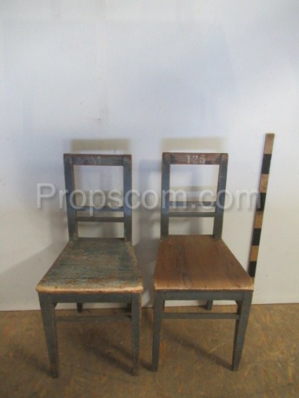 Wooden gray numbered chair