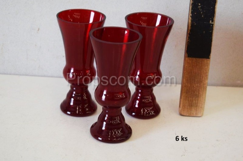 Glasses ruby glass