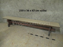 Long wooden bench