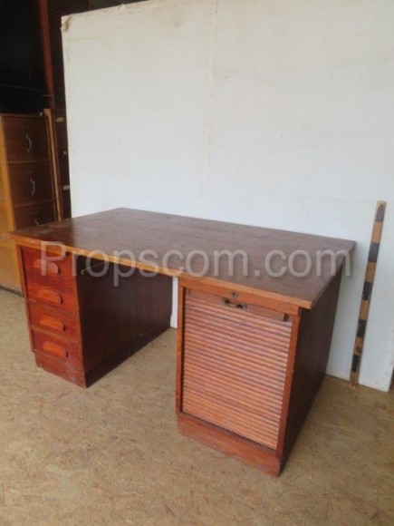 Desk with blind