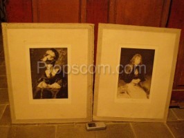 Two photos in a lady's frame