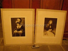 Two photos in a lady's frame