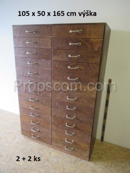 Wooden file cabinet with handles