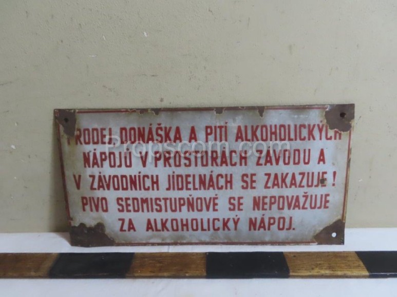 Informační cedule: Zákaz alkoholu 