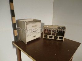 Cabinet with drawers and shelf for spices