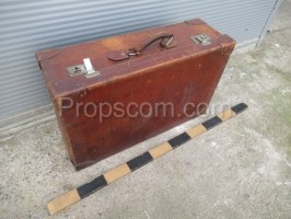 Leather travel suitcase