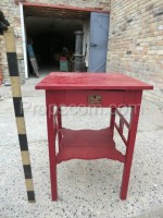 Wooden side table red