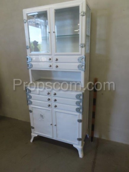 Glass cabinet with drawers