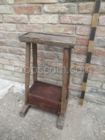 wooden solid table with cash register