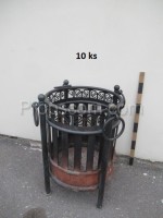 Forged portable basket decorated