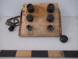 Board with sockets and switches