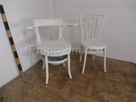 White lacquered wooden chairs