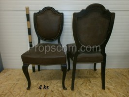 Wood carved leather chair