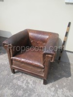 Leather sofa with armchairs