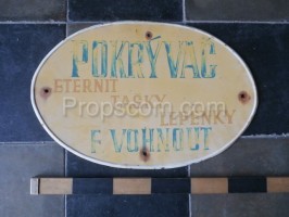 Oval advertising sign: Roofer