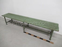 Long wood bench