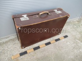 Leather travel suitcase