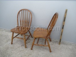 Varnished wooden chairs